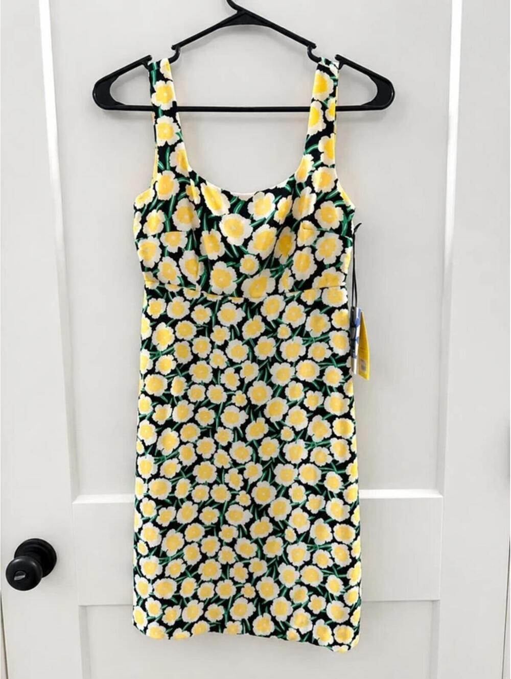 Diane von Furstenberg for Target Floral Mini Dress Sz 00 Yellow Daisy Print NWT